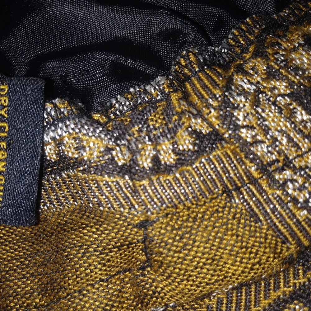 ASHLEY STEWART 16 Black Gold Fringe Skirt Plus - Picture 6 of 7